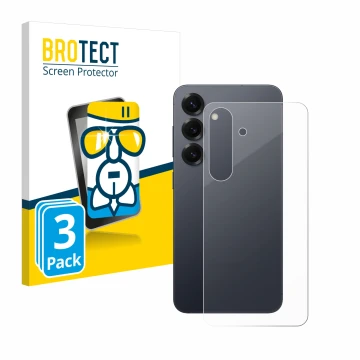 Vorderseite einer Produktverpackung mit dem Markenlogo BROTECT. Daneben ist das Gerät Samsung Galaxy S25 Enterprise Edition (R