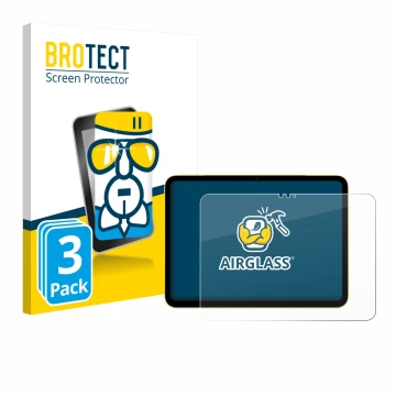 Vorderseite einer Produktverpackung mit dem Markenlogo BROTECT. Daneben ist das Gerät Apple iPad Air 11