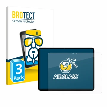 Vorderseite einer Produktverpackung mit dem Markenlogo BROTECT. Daneben ist das Gerät Apple iPad Air 13