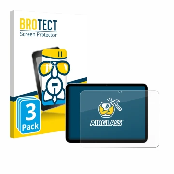 Vorderseite einer Produktverpackung mit dem Markenlogo BROTECT. Daneben ist das Gerät Apple iPad A16 11