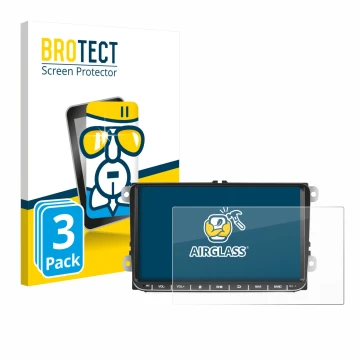 Vorderseite einer Produktverpackung mit dem Markenlogo BROTECT. Daneben ist das Gerät Essgoo AR9002 mit dem zugehörigen Displa