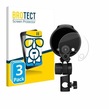 Vorderseite einer Produktverpackung mit dem Markenlogo BROTECT. Daneben ist das Gerät Profoto A2 mit dem zugehörigen Displaysc