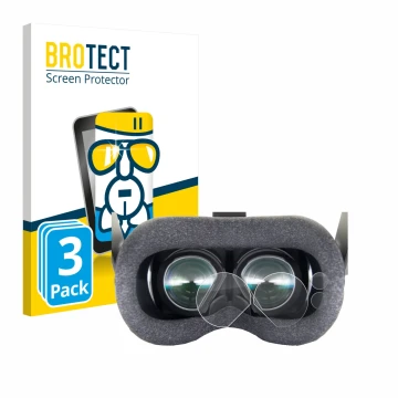 Vorderseite einer Produktverpackung mit dem Markenlogo BROTECT. Daneben ist das Gerät Valve Index VR-Headset mit dem zugehörig