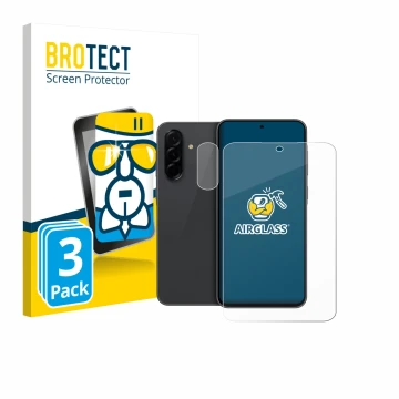 Vorderseite einer Produktverpackung mit dem Markenlogo BROTECT. Daneben ist das Gerät Samsung Galaxy A36 5G Enterprise Edition