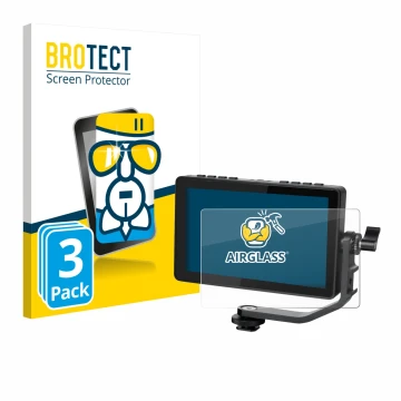Vorderseite einer Produktverpackung mit dem Markenlogo BROTECT. Daneben ist das Gerät Feelworld F5 PROX 5,5
