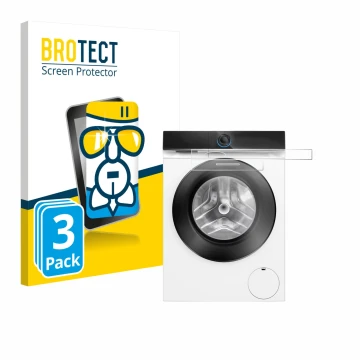 Vorderseite einer Produktverpackung mit dem Markenlogo BROTECT. Daneben ist das Gerät Siemens WG56B2041 IQ700 Touchdisplay mit