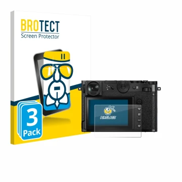 Vorderseite einer Produktverpackung mit dem Markenlogo BROTECT. Daneben ist das Gerät Fujifilm GFX 100RF mit dem zugehörigen D