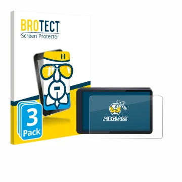 Vorderseite einer Produktverpackung mit dem Markenlogo BROTECT. Daneben ist das Gerät CARabc DB601 mit dem zugehörigen Display