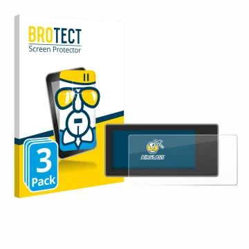 Vorderseite einer Produktverpackung mit dem Markenlogo BROTECT. Daneben ist das Gerät Acta Berg Radio mit dem zugehörigen Disp