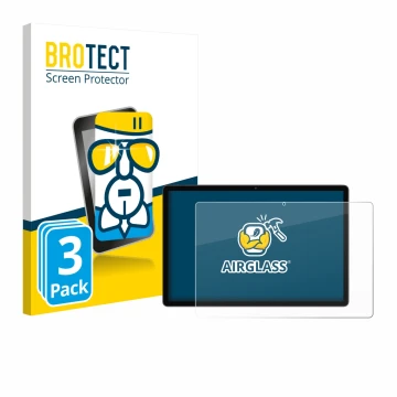 Vorderseite einer Produktverpackung mit dem Markenlogo BROTECT. Daneben ist das Gerät Blackview Mega 8 mit dem zugehörigen Dis