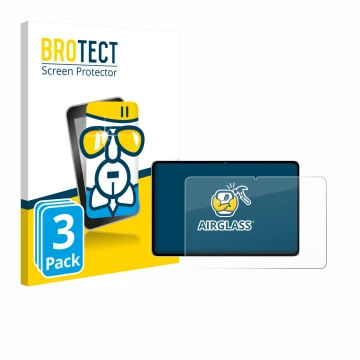 Vorderseite einer Produktverpackung mit dem Markenlogo BROTECT. Daneben ist das Gerät Nubia Pad Pro mit dem zugehörigen Displa