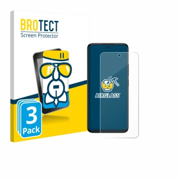 Vorderseite einer Produktverpackung mit dem Markenlogo BROTECT. Daneben ist das Gerät TCL 60 5G mit dem zugehörigen Displaysch