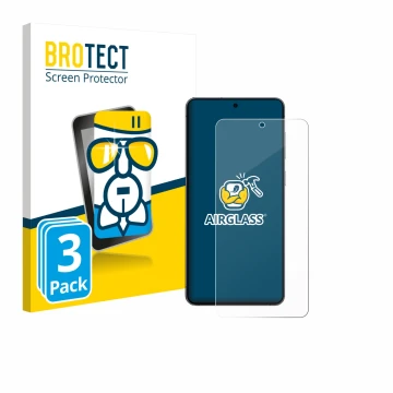 Vorderseite einer Produktverpackung mit dem Markenlogo BROTECT. Daneben ist das Gerät Samsung Galaxy S25 Edge mit dem zugehöri