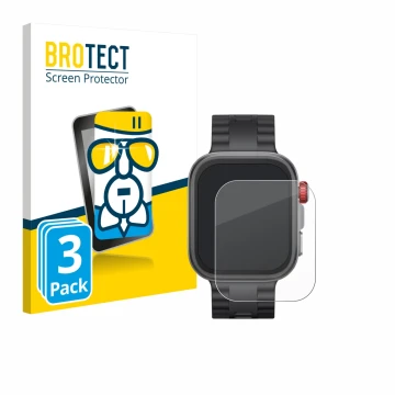 Vorderseite einer Produktverpackung mit dem Markenlogo BROTECT. Daneben ist das Gerät Huawei Watch Fit 4 Pro mit dem zugehörig