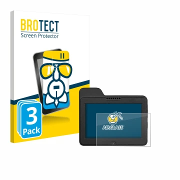 Vorderseite einer Produktverpackung mit dem Markenlogo BROTECT. Daneben ist das Gerät Naviter Omni mit dem zugehörigen Display