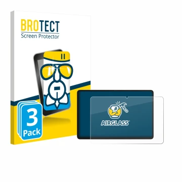 Vorderseite einer Produktverpackung mit dem Markenlogo BROTECT. Daneben ist das Gerät Honor Pad 10 mit dem zugehörigen Display