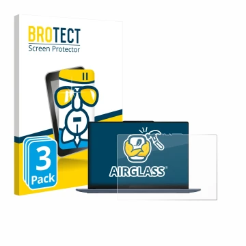 Vorderseite einer Produktverpackung mit dem Markenlogo BROTECT. Daneben ist das Gerät Lenovo Yoga Slim 7 14Q8X9 mit dem zugehö