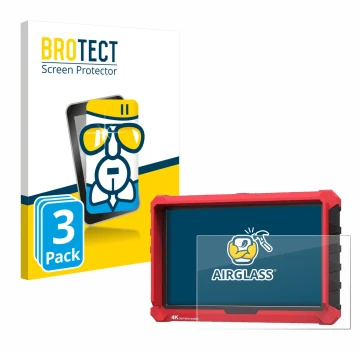 Vorderseite einer Produktverpackung mit dem Markenlogo BROTECT. Daneben ist das Gerät Lilliput A7s 7