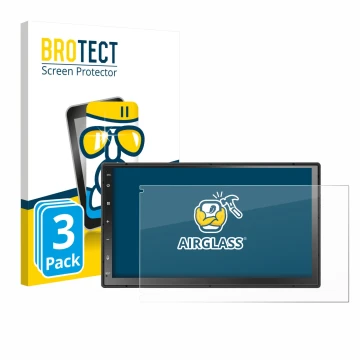 Vorderseite einer Produktverpackung mit dem Markenlogo BROTECT. Daneben ist das Gerät Atoto A5LG2B7T 7
