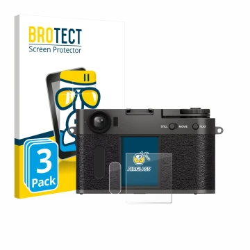 Vorderseite einer Produktverpackung mit dem Markenlogo BROTECT. Daneben ist das Gerät Fujifilm X Half X-HF1 mit dem zugehörige