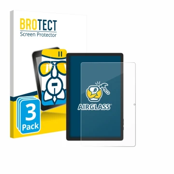 Vorderseite einer Produktverpackung mit dem Markenlogo BROTECT. Daneben ist das Gerät Doogee Tab E3 Pro 13 mit dem zugehörigen