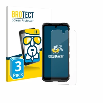 Vorderseite einer Produktverpackung mit dem Markenlogo BROTECT. Daneben ist das Gerät Hammer Blade 5G mit dem zugehörigen Disp