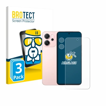 Vorderseite einer Produktverpackung mit dem Markenlogo BROTECT. Daneben ist das Gerät Oppo Reno 14 F (Display+Kamera) mit dem 