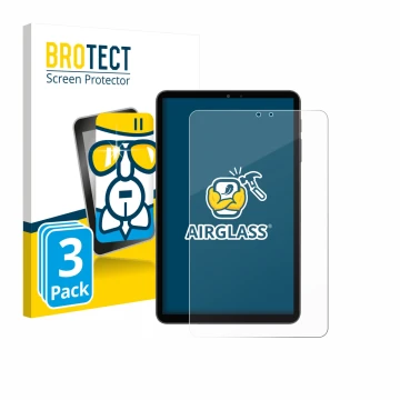 Vorderseite einer Produktverpackung mit dem Markenlogo BROTECT. Daneben ist das Gerät Alldocube iPlay 70 mini Pro mit dem zuge