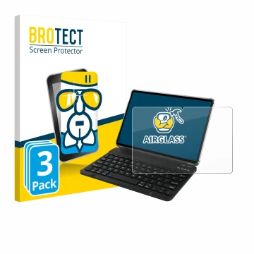 Vorderseite einer Produktverpackung mit dem Markenlogo BROTECT. Daneben ist das Gerät Tabwee T90 mit dem zugehörigen Displaysc