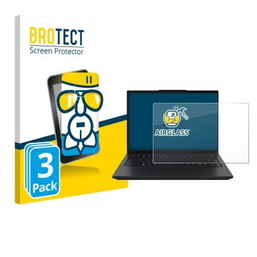 Vorderseite einer Produktverpackung mit dem Markenlogo BROTECT. Daneben ist das Gerät Lenovo ThinkPad L14 Gen 6 mit dem zugehö