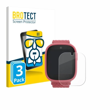 Vorderseite einer Produktverpackung mit dem Markenlogo BROTECT. Daneben ist das Gerät Xplora X6 Play 2025 (2. Generation) mit 