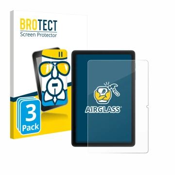 Vorderseite einer Produktverpackung mit dem Markenlogo BROTECT. Daneben ist das Gerät Blackview Tab 20 WiFi mit dem zugehörige