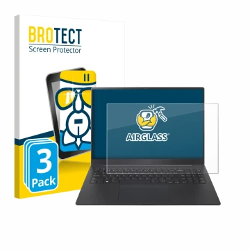 Vorderseite einer Produktverpackung mit dem Markenlogo BROTECT. Daneben ist das Gerät LG gram Pro 16 2025 mit dem zugehörigen 