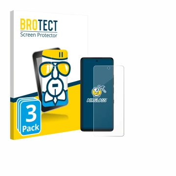 Vorderseite einer Produktverpackung mit dem Markenlogo BROTECT. Daneben ist das Gerät TCL 50 Pro NXTPaper 5G mit dem zugehörig