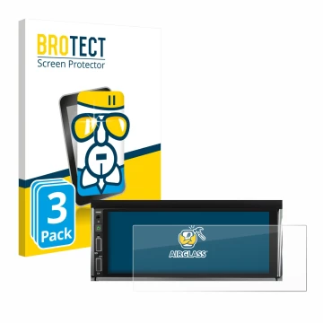 Vorderseite einer Produktverpackung mit dem Markenlogo BROTECT. Daneben ist das Gerät Hikity Carplay 6.86