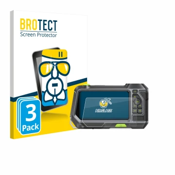 Vorderseite einer Produktverpackung mit dem Markenlogo BROTECT. Daneben ist das Gerät Teslong NTS500 mit dem zugehörigen Displ