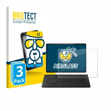 Vorderseite einer Produktverpackung mit dem Markenlogo BROTECT. Daneben ist das Gerät Microsoft Surface Pro Copilot+ 13