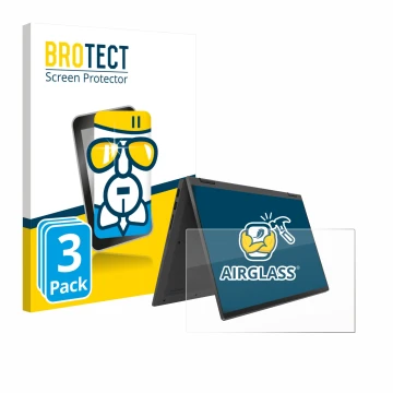 Vorderseite einer Produktverpackung mit dem Markenlogo BROTECT. Daneben ist das Gerät Lenovo IdeaPad Flex 5 14ALC05 mit dem zu