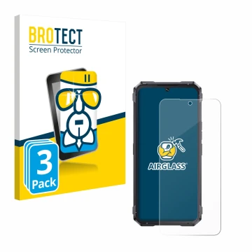 Vorderseite einer Produktverpackung mit dem Markenlogo BROTECT. Daneben ist das Gerät Cubot King Kong 11 mit dem zugehörigen D