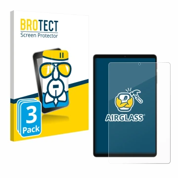 Vorderseite einer Produktverpackung mit dem Markenlogo BROTECT. Daneben ist das Gerät Alldocube iPlay 70 mini Ultra mit dem zu