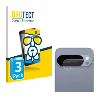 Vorderseite einer Produktverpackung mit dem Markenlogo BROTECT. Daneben ist das Gerät Google Pixel 10 Pro XL (NUR Kameraschutz