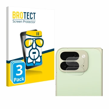 Vorderseite einer Produktverpackung mit dem Markenlogo BROTECT. Daneben ist das Gerät Google Pixel 10 Pro Fold (NUR Kameraschu