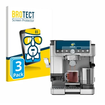 Vorderseite einer Produktverpackung mit dem Markenlogo BROTECT. Daneben ist das Gerät Ninja Luxe Cafe Pro ES701EU mit dem zuge