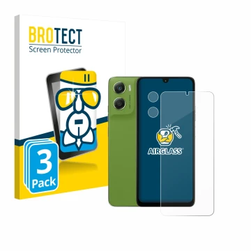 Vorderseite einer Produktverpackung mit dem Markenlogo BROTECT. Daneben ist das Gerät Motorola Moto G06 Power (Display+Kamera)