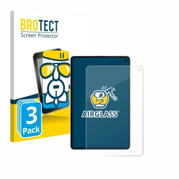 Vorderseite einer Produktverpackung mit dem Markenlogo BROTECT. Daneben ist das Gerät Huawei MatePad Mini mit dem zugehörigen 