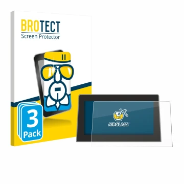 Vorderseite einer Produktverpackung mit dem Markenlogo BROTECT. Daneben ist das Gerät Jeep Compass 10,1