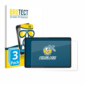 Vorderseite einer Produktverpackung mit dem Markenlogo BROTECT. Daneben ist das Gerät Lenovo Yoga Tab 11.1