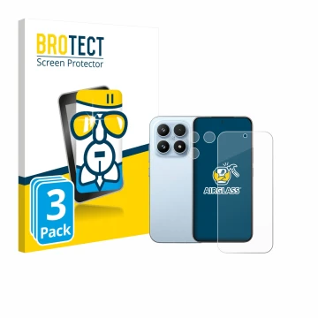 Vorderseite einer Produktverpackung mit dem Markenlogo BROTECT. Daneben ist das Gerät Xiaomi 17 (Display+Kamera) mit dem zugeh