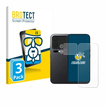 Vorderseite einer Produktverpackung mit dem Markenlogo BROTECT. Daneben ist das Gerät Xiaomi 17 Pro (Display+Kamera) mit dem z