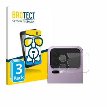 Vorderseite einer Produktverpackung mit dem Markenlogo BROTECT. Daneben ist das Gerät Xiaomi 17 Pro Max (NUR Kameraschutz) mit